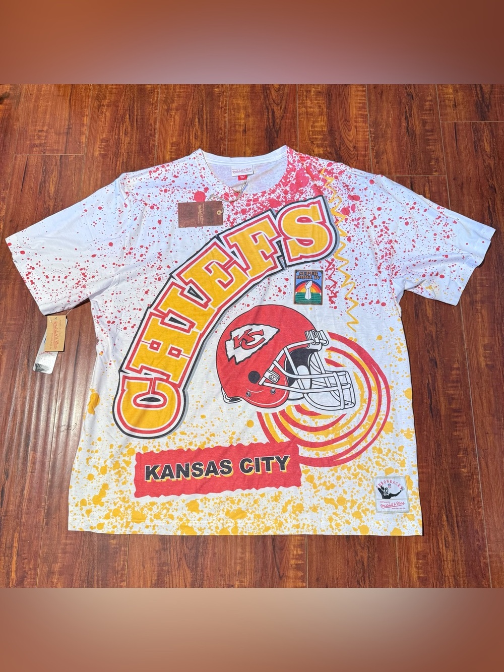 Kansas City Chiefs Mitchell & Ness Sz 2XL Brand New Burst Sublimated T-Shirt!!